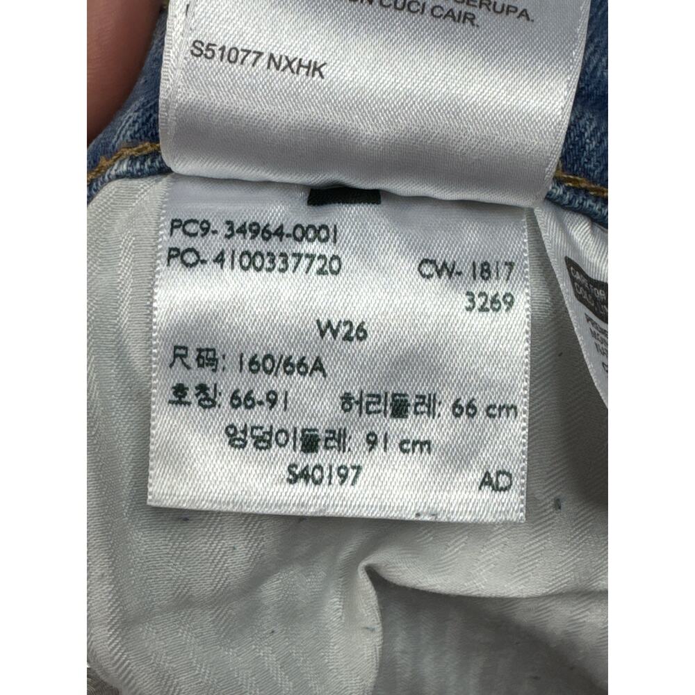 Levi's Women's Wedgie Straight Raw Hem Blue Jeans - Size 26 (26x25)* - Picture 6 of 7